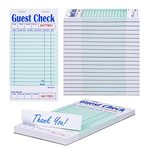 Methdic Guest Checks Server Note Pads 1000 Orders...