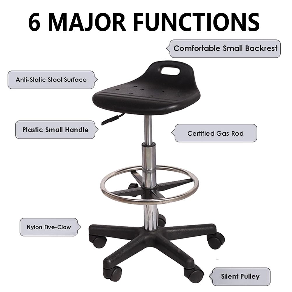 Siège Assis-Debout, Tabouret de Bureau Haut Assise Ergonomique avec Repose Pied Réglable pour Bureau et Tables Hautes B 1pc