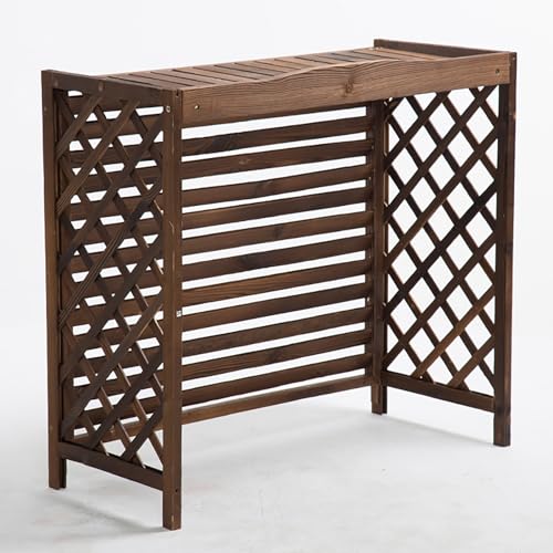 バルコニーエアコン外プランターシャッターエアコングリルフェンス木製室外機カバー日光への露出を防ぐ/砂/ほこりを防ぐ/ノイズを減らす (Size : 81*72*31cm)