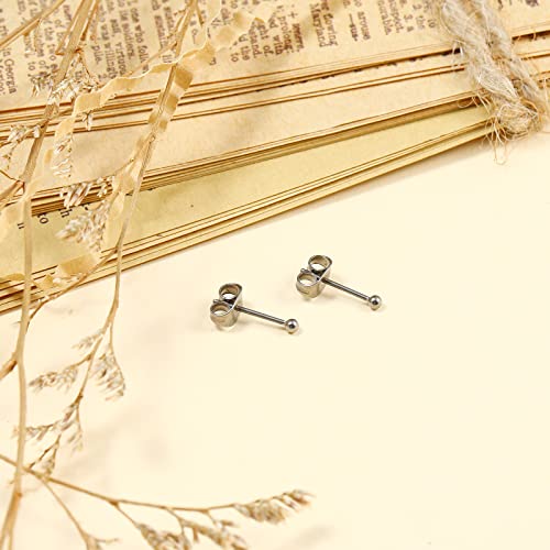 2Mm Titanium Ball Earring Studs Piercing Earrings, Tiny Hypoallergenic Earring For Women Girls Sensitive Ears, Titanium Earring Backs Included #TOP2