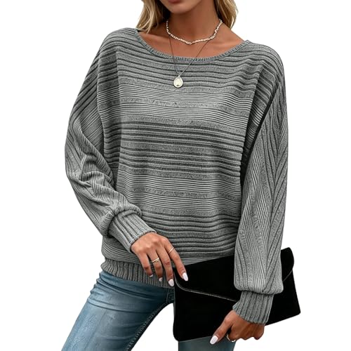 Image of Women's Batwing Tunic Tops, Long Sleeve Shirts Blouses, Business Casual Sweater for Office Work