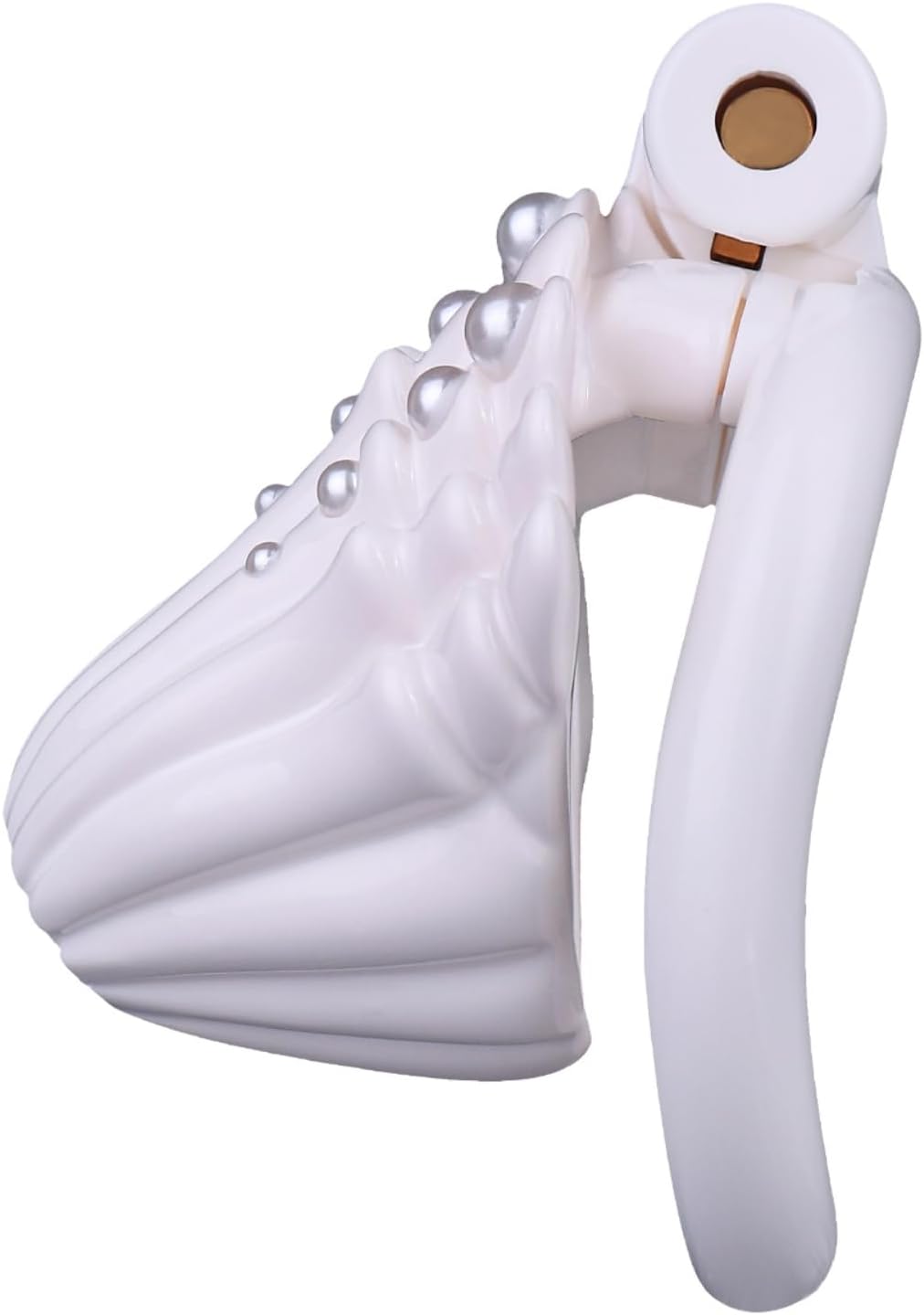 Wearable Cock Cage Chastity Panty, Shell-Shaped Chastity Device Male Cage, Lightweight Adult Sex Toy for Men - White