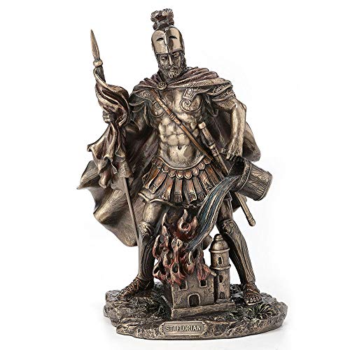 Estatua de San Floriano de 9 Pulgadas Acabado Bronce Antiguo miniatura 1