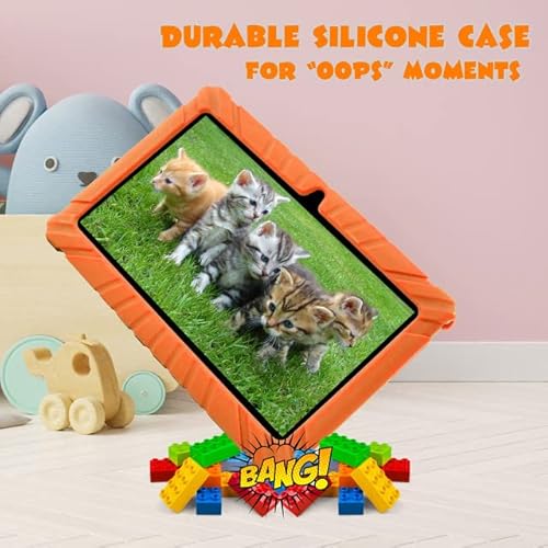 Contixo Kids Tablet V8, 7-Inch Hd, Ages 3-7, Toddler Tablet With Camera, Parental Control - Android 11, 16Gb, Wifi, Learning Tablet For Kids, Orange #TOP6