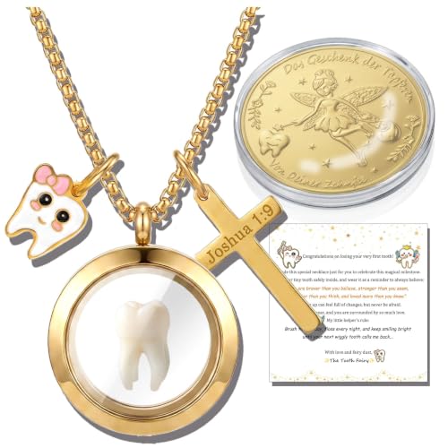 Image of PARTNER Meaningful Tooth Fairy Gifts for Women First Lost Tooth Keepsake for Celebration & Reward with Message Card Milestone Jewelry Gift from Toothfairy
