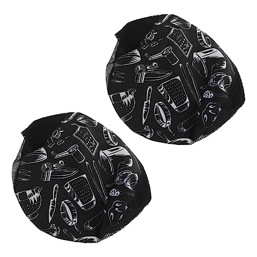 BESPORTBLE 2Pcs Breathable Chef Beret Hat for Men and Women Comfortable Cooking Caps for Kitchen and Catering Unisex Design Durable and Stylish Chef Headwear Black