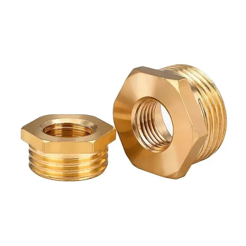 Brass Reducing Hexagon Bushing Fitting,Male to Female Connector for Fuel,Water,Gas,Oil,1/8" 1/4" 3/8" 1/2" 3/4" 1"(F 06 to M G1) Fittings