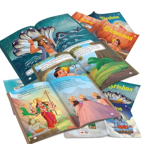 Image of Story Books for Kids (Set of 18 Books) (Illustrated) - Mythology Books for Children - Hinduism - Krishna, Ganesha, Ramayana, Mahabharata, Hanuman, ... Nachiketa, Dhruva, Narada, Harish Chandra