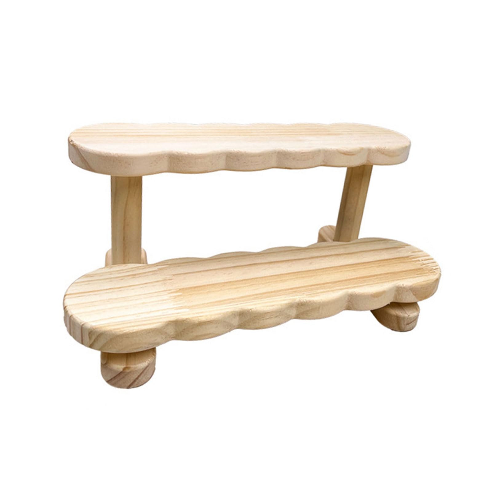 Mllepjdh Portable Wood Figurine Display Shelf Stylish Wood Display Unit Presentation Organizers for Enhancing Home Aesthetic Easy Assembly Shelf