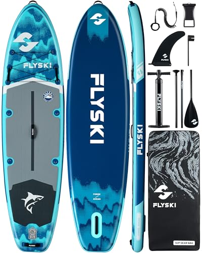 11'x34 Ultra Wide Paddleboards, Inflatable SUP&420lb Capacity for All Skill, Stand-up Paddle Board for Adults, Yoga/Fishing/Family, EVA Deck, US Fin, High-Pressure Pump, 100L Bag, Safety Leash