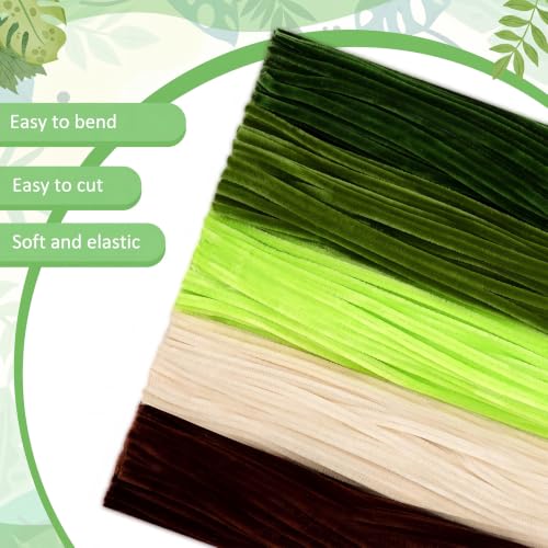 Image of Peryiter 500pcs Pipe Cleaner Craft Pack, Tropical Plants, 12 Inch
