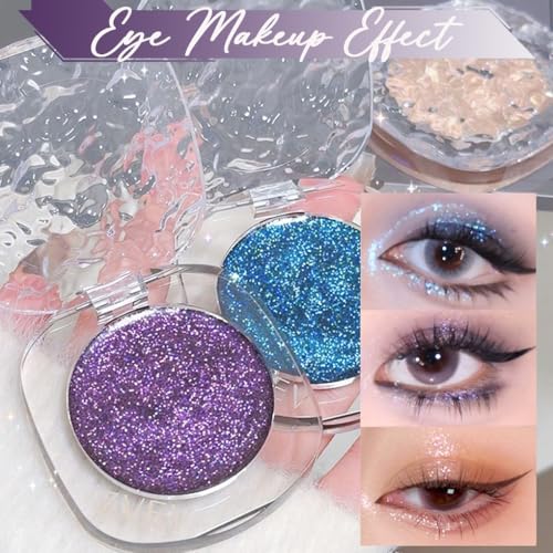 Eyeshadow Palette, Glitter Cream Eyeshadow Palette, Shimmering Creamy Purple Eyeshadow for Day & Night Eye Make-Up, Long-Lasting Waterproof Eye Shadow Pallets for Women Girls (2#Shimmer Gold) - Image 5