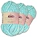 Wohnkult Himalaya 3 x 100 g Velvet Dolphin Wolle 40 Farben zur Auswahl Chenille Strickgarn Flauschwolle Glanz Accessoire Kleidung Decken (90006 | Babyblau)