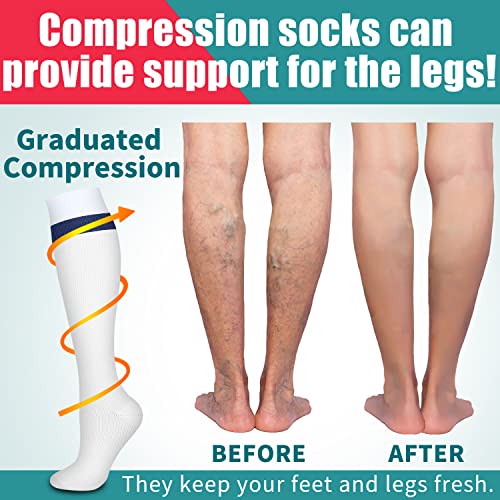 Image of Laite Hebe 4 Pairs-Compression Socks for Women&Men Circulation-Best Support for Nurses,Running,Athletic