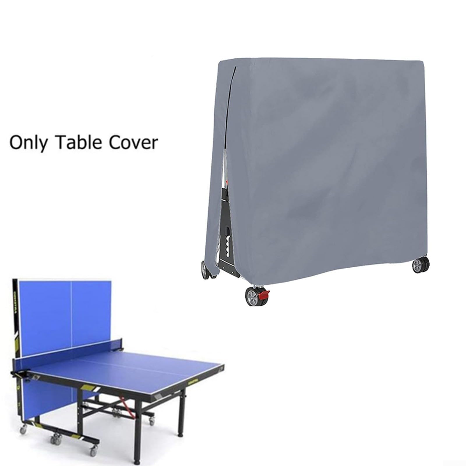 Copertura per tavolo da ping pong in tessuto Oxford 210D, impermeabile, antivento e antipolvere, protezione per tavoli da ping pong pieghevoli, 165 x 70 x 185 cm, verde (grigio)