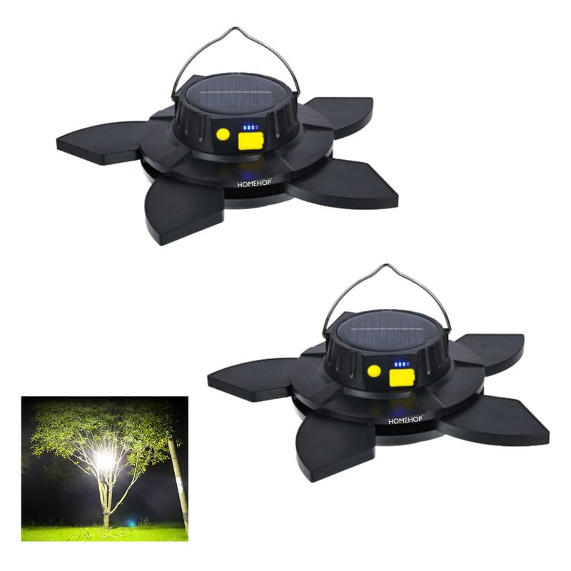 Homehop 60W Solar Led Rechargeable Emergency Light, Waterproof ,USB Portable Hanging Camping Lamp, for Home, Outdoor and Indoor (ABS- Black, Pack of 2) (B0CNZLL8R9) Amazon Price History, Amazon Price Tracker