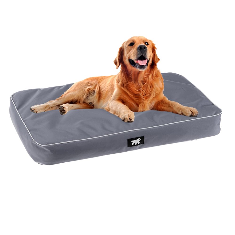 FERPLAST Cama para Perros - Perrera ortopédica Muy Grande - Colchoneta para Perros - Impermeable y a Prueba de arañazos - Polo,110 x 70 x h 8 CM, Gris