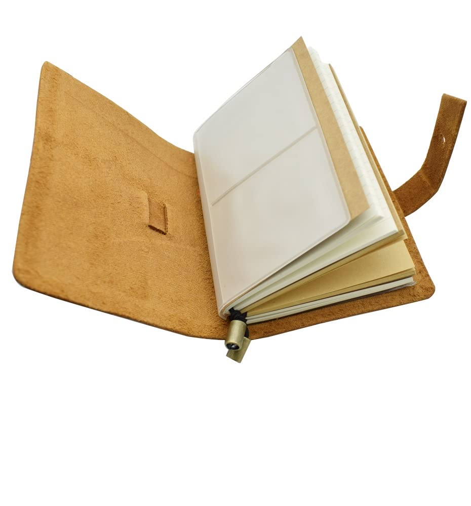 SePKUs Cuaderno de tapa hecho a mano, minicuaderno de viaje para tomar notas, cuaderno de notas, escuela de negocios, oficina, papelería Vintage (A)