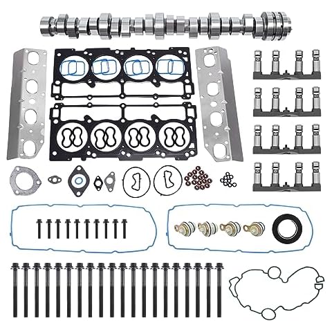 SUSUCAR Non MDS 5.7 Hemi Lifters Camshaft Cam Kit w/Head Gasket Bolt for 2009-2015 Chrysler 300 Dodge Charger Jeep Grand Cherokee 5.7L 53022372AA Cover