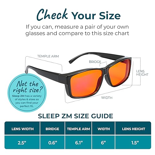 Image of Sleep ZM X-Large Fit Over Blue Light Glasses for Computer, TV, Gaming Improve Sleep by Naturally Producing Melatonin for Women + Men