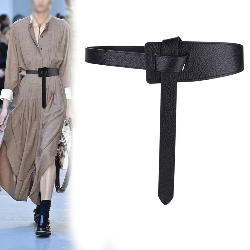 Wide Waistband Women's Knot Decoration Suit With Dress Waist Cinched Coat Waistband And Outer Layer(D)3