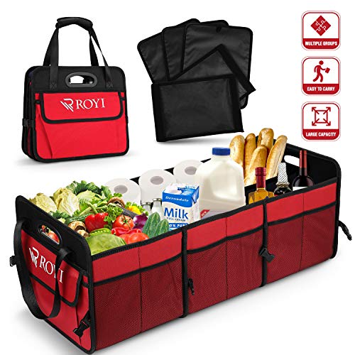 Upgraded Car Trunk Organizer Collapsible Portable Cargo Storage with Tools Grips 3 Large