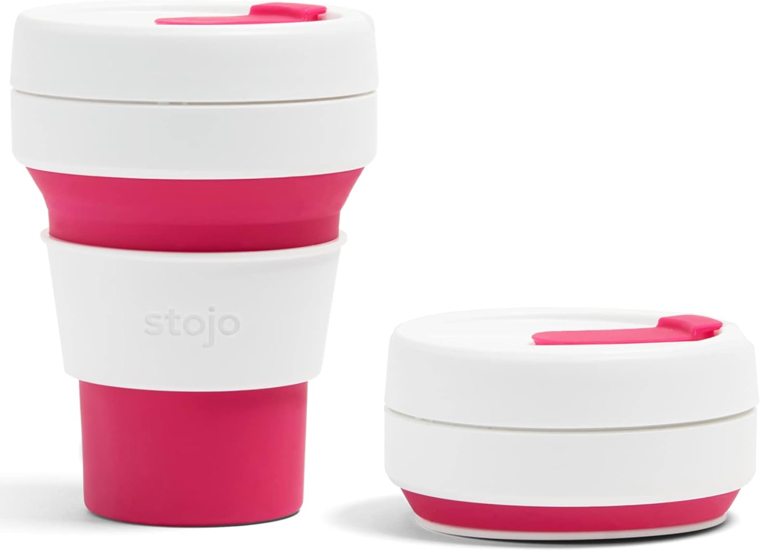 STOJO Collapsible Travel Cup Pink, 12oz / 355ml