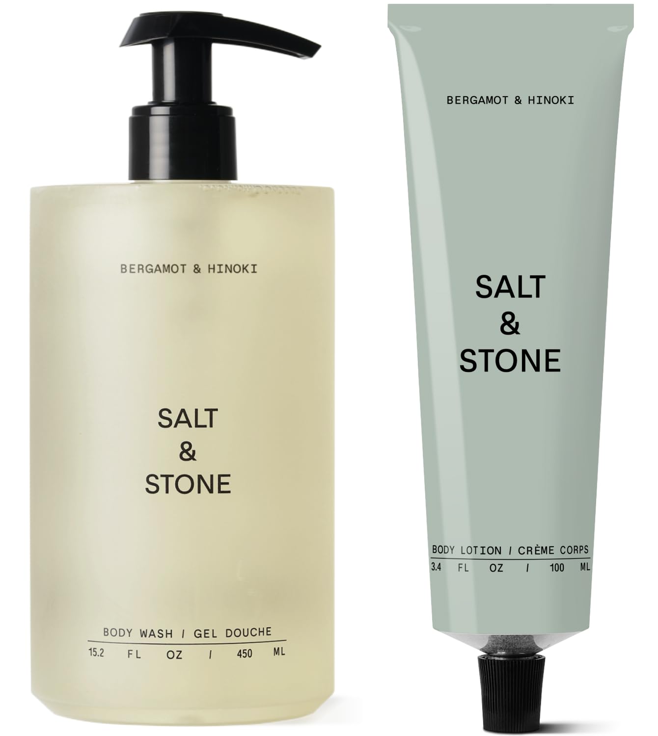 Salt Stone Hydrating Gel Body Wash Body Lotion Bergamot Hinoki