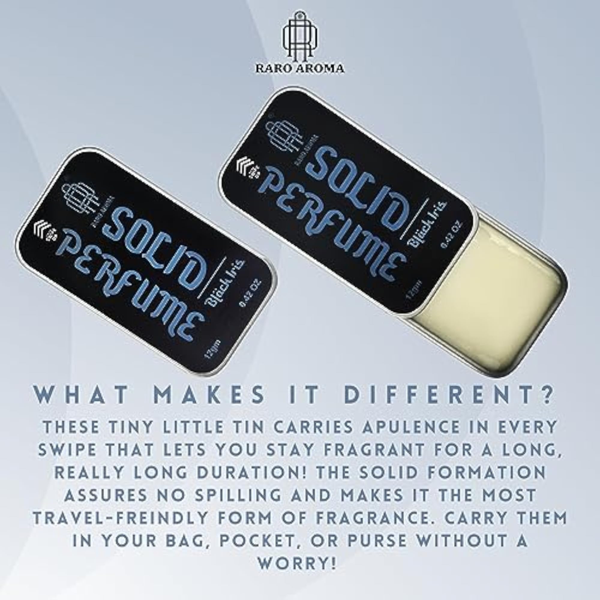 Luxury Unisex Solid Perfume, Black Iris Fragrance