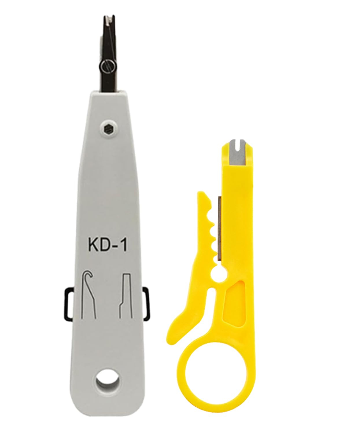 Strumento Punch Down Attrezzo Pinza Crimpatrice di Impatto con Mini Spellafili, per Prese di Rete, Attrezzo Inseritore, Pinza Crimpatrice di Impatto, Fissaggio Alimentazione Rete