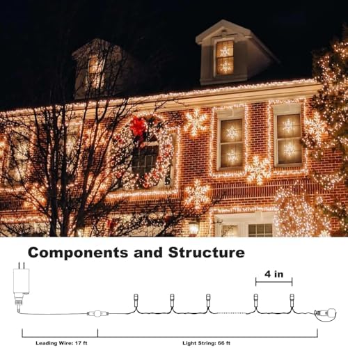 TW SHINE Color Changing Christmas Lights, 66 FT 200 LED RGB Halloween Lights Outdoor with Remote Waterproof for Indoor Xmas Tree Party Wedding... - Image 2