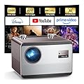 Projector 4K with WiFi and Bluetooth [2000 ANSI/AI Auto Focus/Built in Apps], Outdoor Movie Projector with Smart TV OS 2.0 & Dolby, HAPPRUN Home Theater Projector for Indoor/Outdoor Use