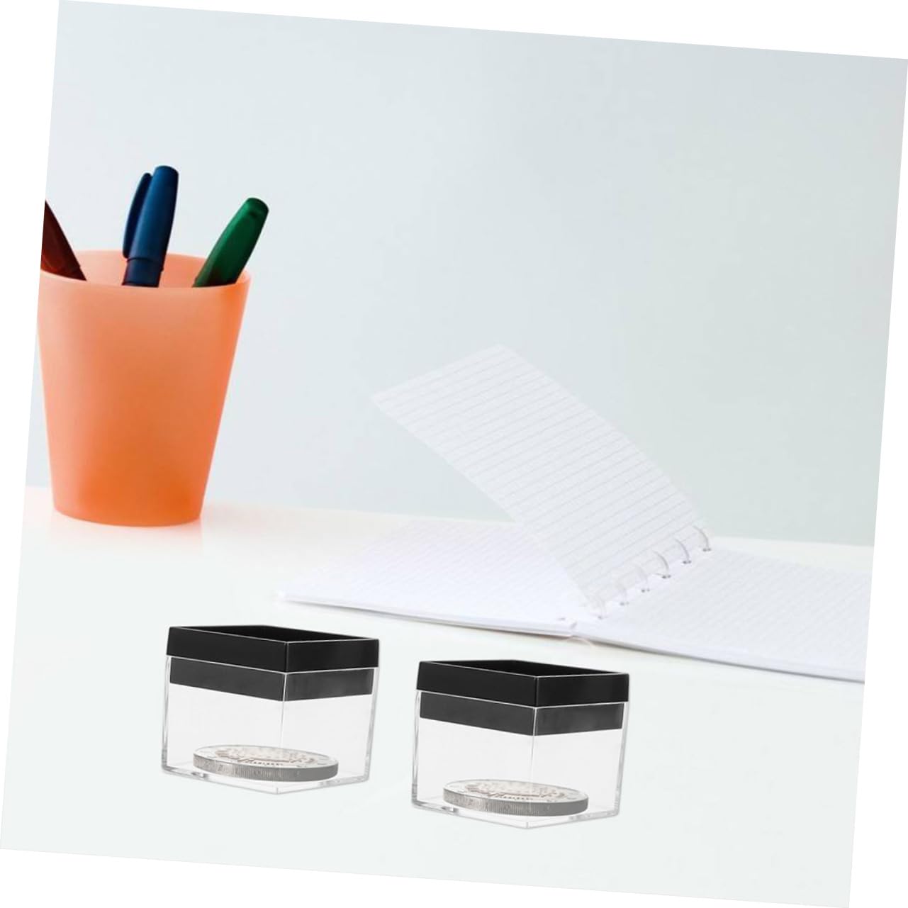 FUNOMOCYA Stable Plastic Gem Display Cases 15pcs Square Container for Mineral Specimens