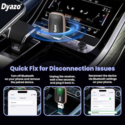 Image of Dyazo 2-in-1 Wireless Car Adapter for Apple CarPlay & Android Auto | Plug & Play Bluetooth Connection | Converts Wired System to Wireless | Fast Stable Performance | Compatible with iOS & Android