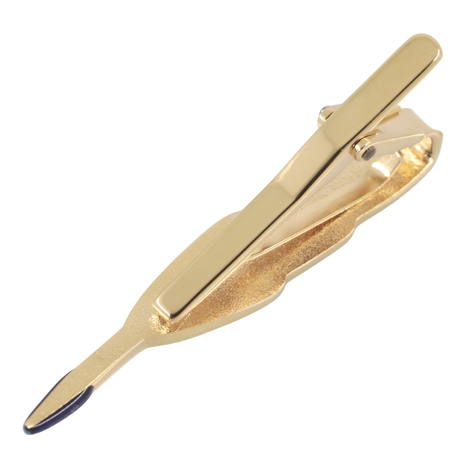 Krawattennadel mit Federkiel, Silber, Gold