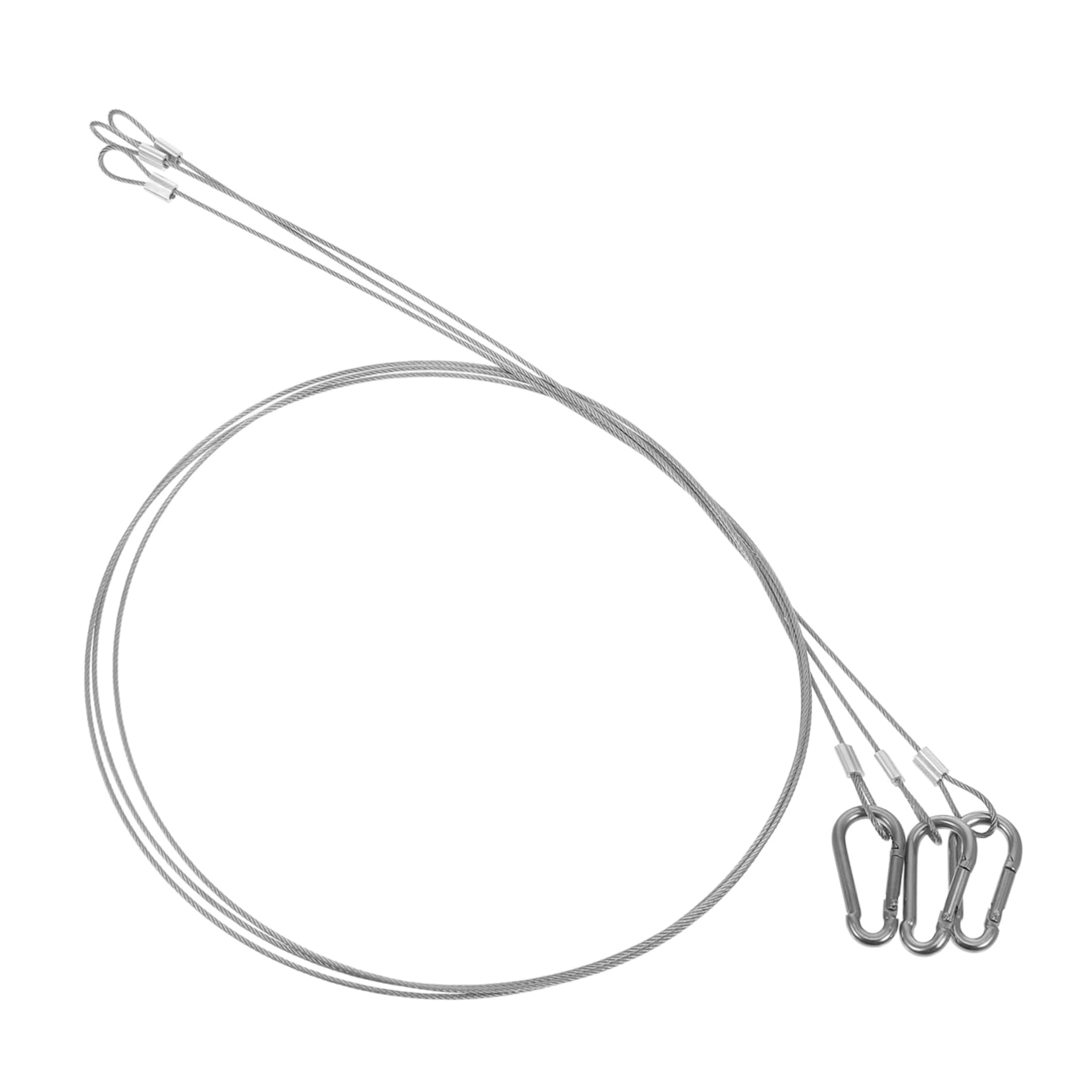 Holibanna 3pcs Stainless Steel Cable Rope Loops Security Cable Lock for Stage Lighting Heavy Duty