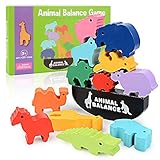 dinosaurier holzskelett 【Spielzeug für Kinder ab 3 Jahren 4 5+】: Tierstapelblöcke bestehen aus Holz, mehrschichtiger Farbe auf Wasserbasis, leuchtender Farbe, sind professioneller und tragen teurere umweltfreundliche Wasserfarbe auf, sicher und ungiftig .