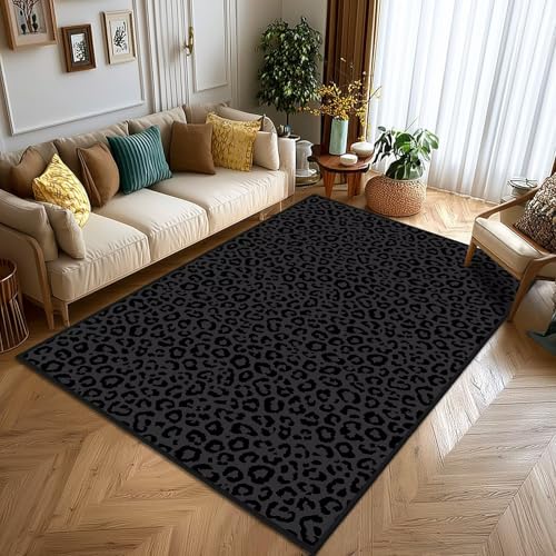 Tapete decorativo estampado leopardo 5x7 pies miniatura 4