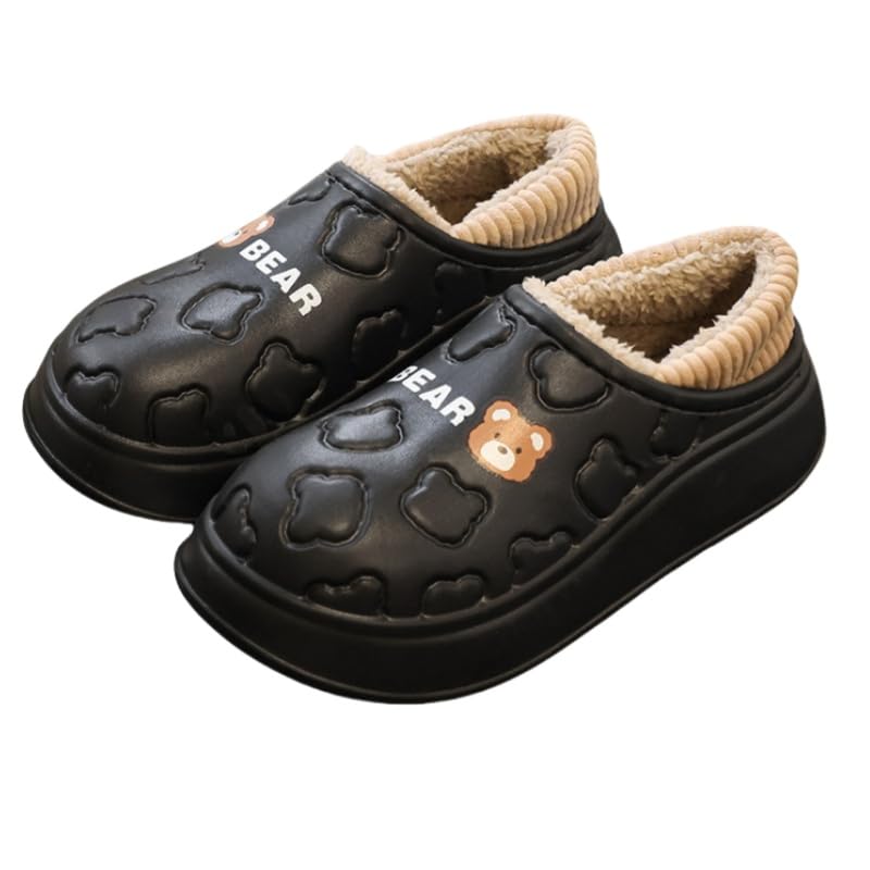 Girls' indoor and outdoor winter home-warming slippers with thick soles for warmth, comfort and slip resistance.