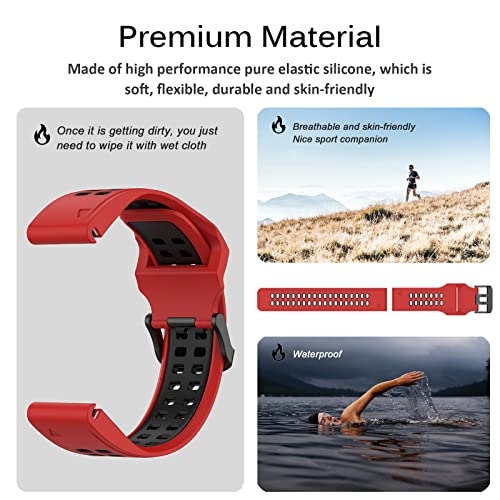 Miimall 22mm Silicone Strap for Garmin Fenix 7, Fenix 6/6 Pro/Fenix 5/5 Plus - Image 3