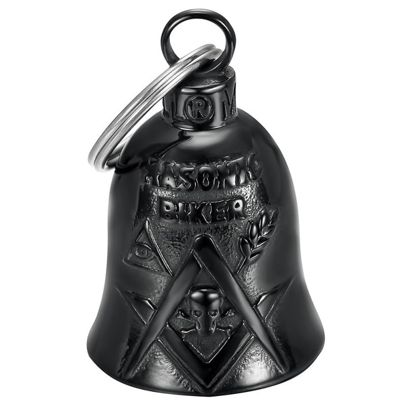 Moto campana MASONIC BIKER Portafortuna MOCY BELL Acciaio inox nero