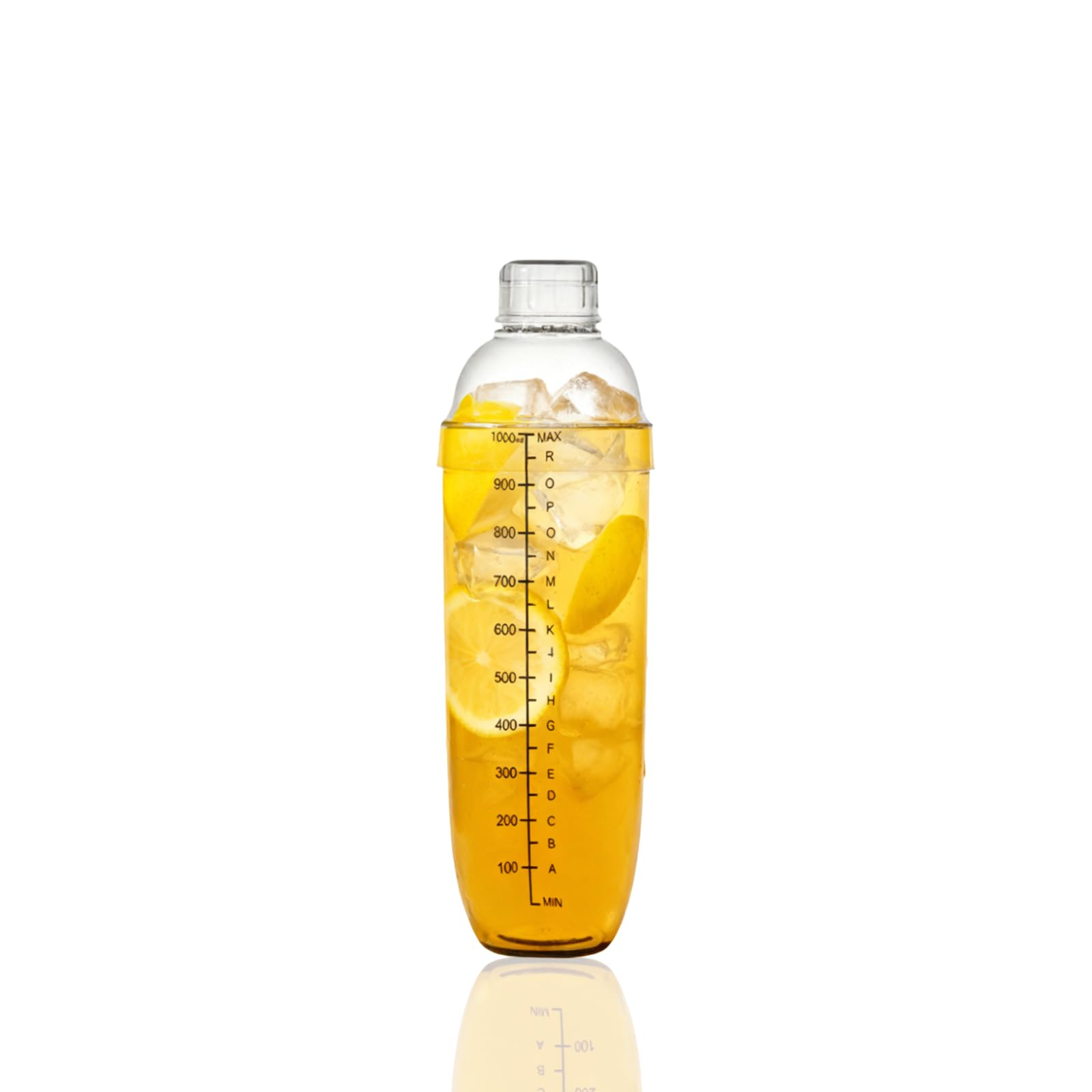 1000ml Drink Shaker Large Cocktail Shaker and Strainer Milk Bottle Lids Plastic Tea Strainer Mixer with Clear Scale for Bar Gifts