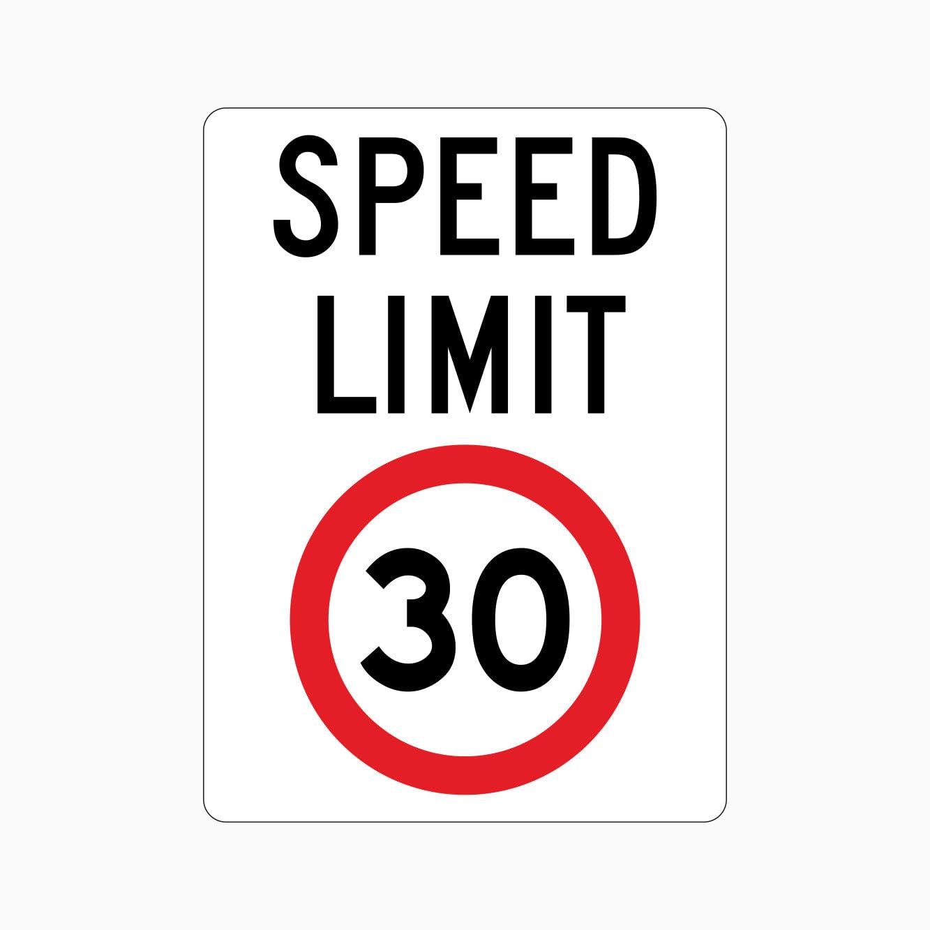 SPEED LIMIT 30km Sign Traffic Metal Tin Sign 8 x 12 inch for Industrial & Commercial Series