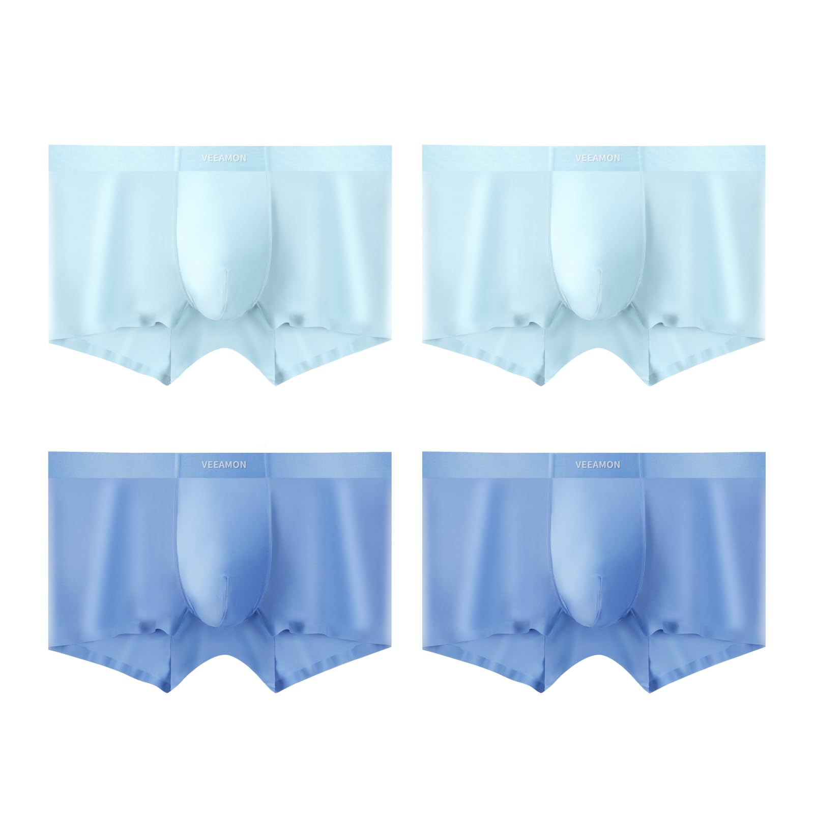 Mens Ice Silk Underwear 4-Pack Boxer Briefs Ice Sikn Comfortable Soft Underpants Underwear With Gift Box
