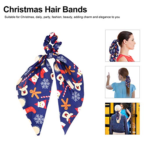 FRCOLOR 4 Pcs Hair Scrunchies Scarf,Satin Elastic Hair Ties Ponytail Holder Ribbon Bow Hair Ropes Scrunchy Hair Accessories for Christmas for Women Girls - Image 4