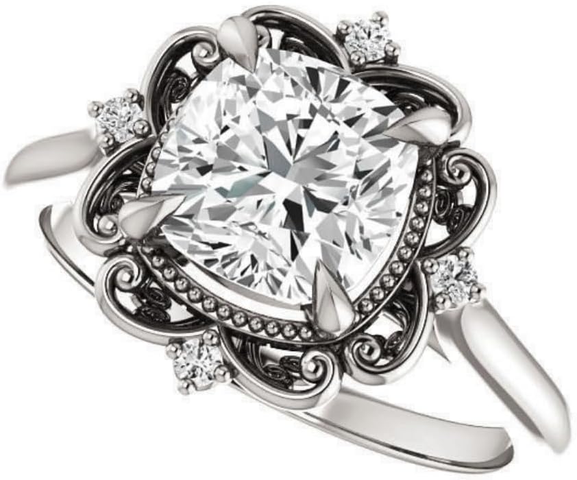 1-3 CT Round Cut VVS1-2, E-F Lab Grown Diamond Engagement Ring | Wedding/Bridal Ring, Vintage Antique Anniversary Promise Ring Gifts for Her | 10K/14K/18K Solid Rose/White/Yellow Gold & Size 4-12