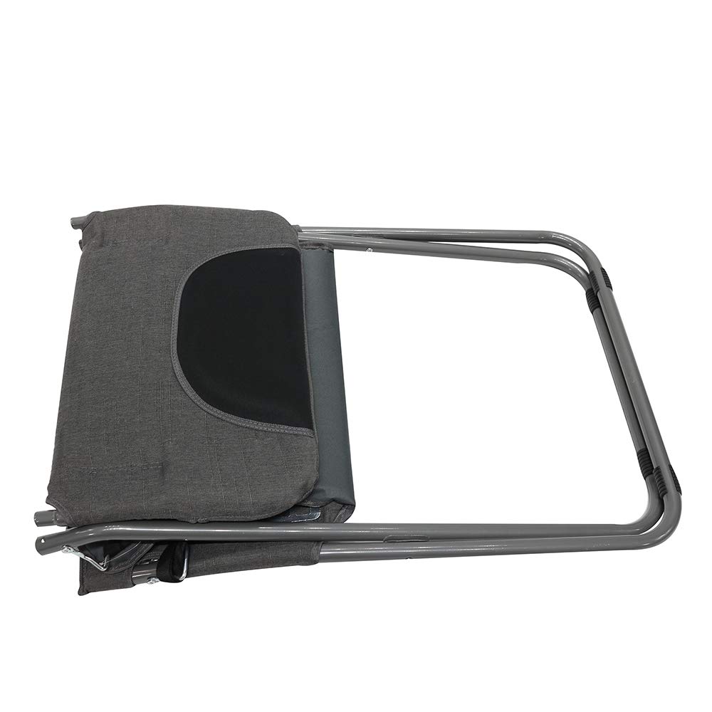 Homecall Chaise de camping pliable et rembourrée à dossier réglable (Gris)
