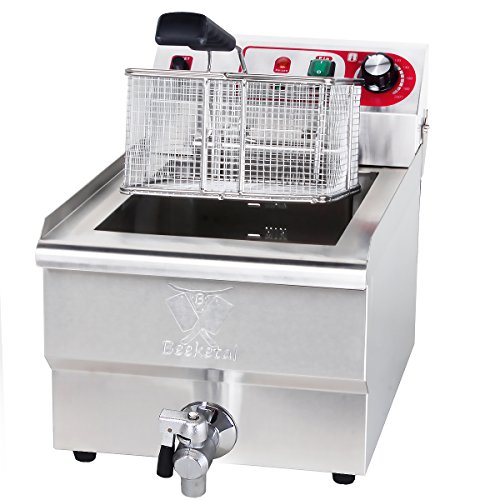 Beeketal 'BWF-161' Profi Gastronomie Kaltzonen Fritteuse (16l Volumen für max. 11l Öl) Edelstahl Gastro Imbiss Friteuse…