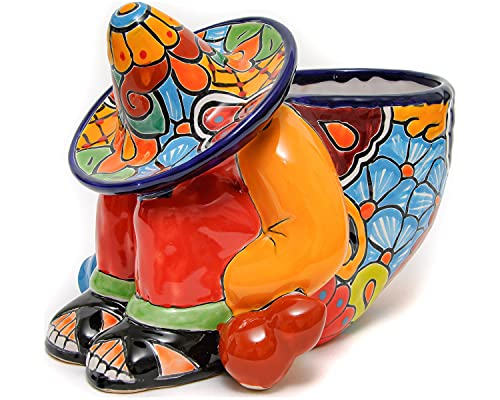 Enchanted-Talavera-Mexican-Pottery-Siesta-Flower-Pot-Hand-Painted-Ceramic-Plant-Pot-Planter-Indoor-Outdoor-Porch-Flower-Vase-Garden-Statue-Sculpture-Outdoor-Decor-Animal-Butterfly-Frog Enchanted Talavera Mexican Pottery Siesta Flower Pot Hand Painted Ceramic Plant Pot Planter Indoor Outdoor Porch Flower Vase Garden Statue Sculpture Outdoor Decor Animal Butterfly Frog