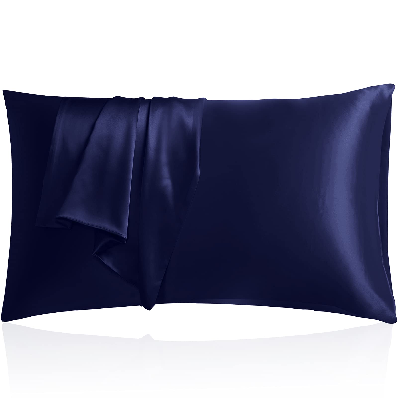 Photo 1 of Vividomm 22 Momme 6A Grade Mulberry Silk Pillow Case Both Sides 100% Natural Pure Silk PillowCover/Sham for Hair and Skin Envelope/Tucking Closure Standar Queen King (Blue, King-1 Pack)